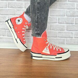 Converse Chuck 70 Plus Hi Top Platform Sz 8.5 Women Shoes Orange Sneaker A06432C